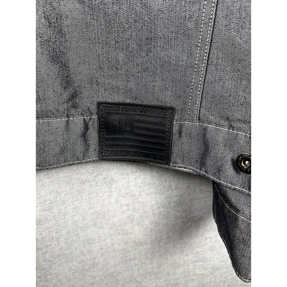 Vintage Ralph Lauren Polo Jeans Co Denim Trucker Jacket Metallic Silver Men’s XL - Picture 2 of 7